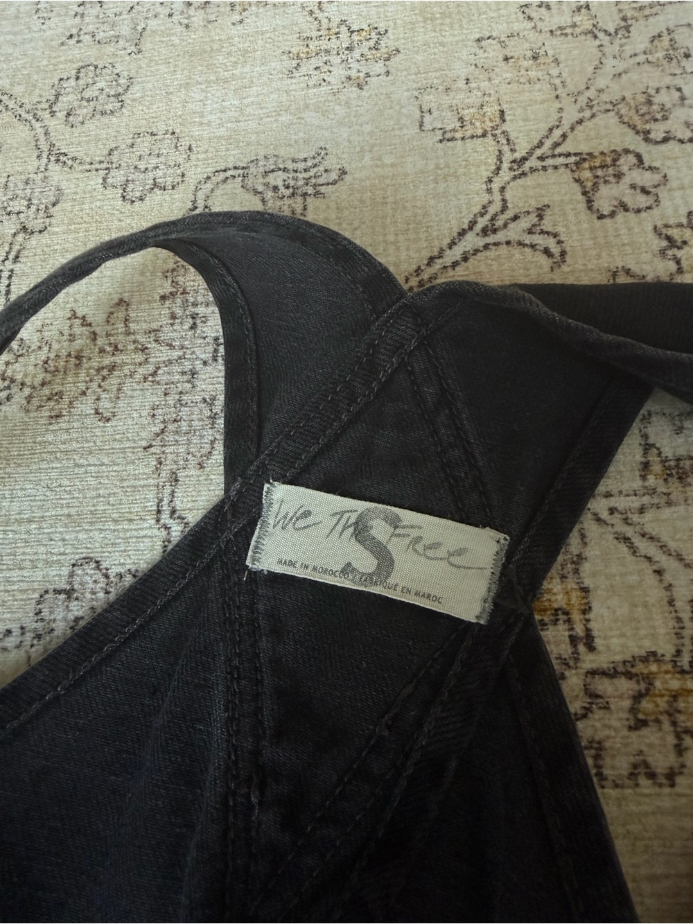 We The Free Black Short Denim Overalls - Picture 3 of 4